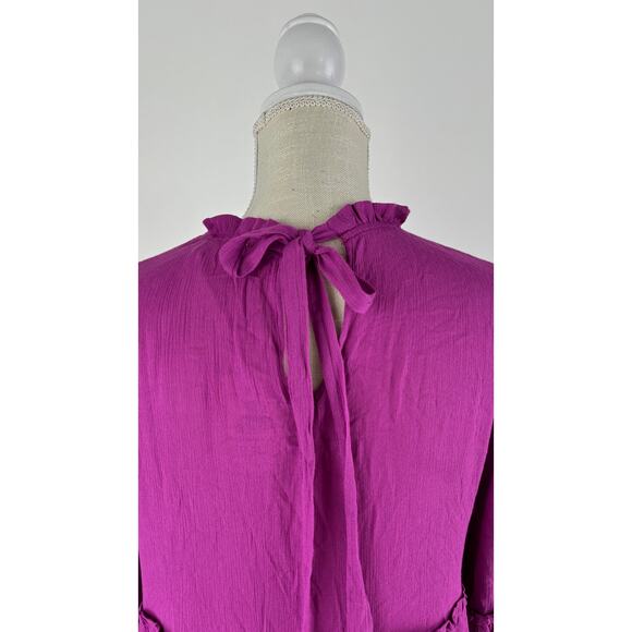 Easel Long Sleeve Tiered Mini Dress Womens Size Small Purple New - Picture 6 of 12